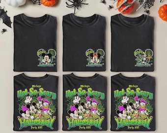 Personalized Mickey and Friends Halloween Party T-Shirt, Mickey and Friends Skeleton Shirt, Spooky Season Tee, Disney Halloween Matching Tee