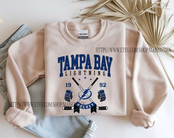 Maillot Vintage Tampa Bay Lightning Années 90 - Taille XL Homme - Modèle CCM MiC - Saison Inaugurale