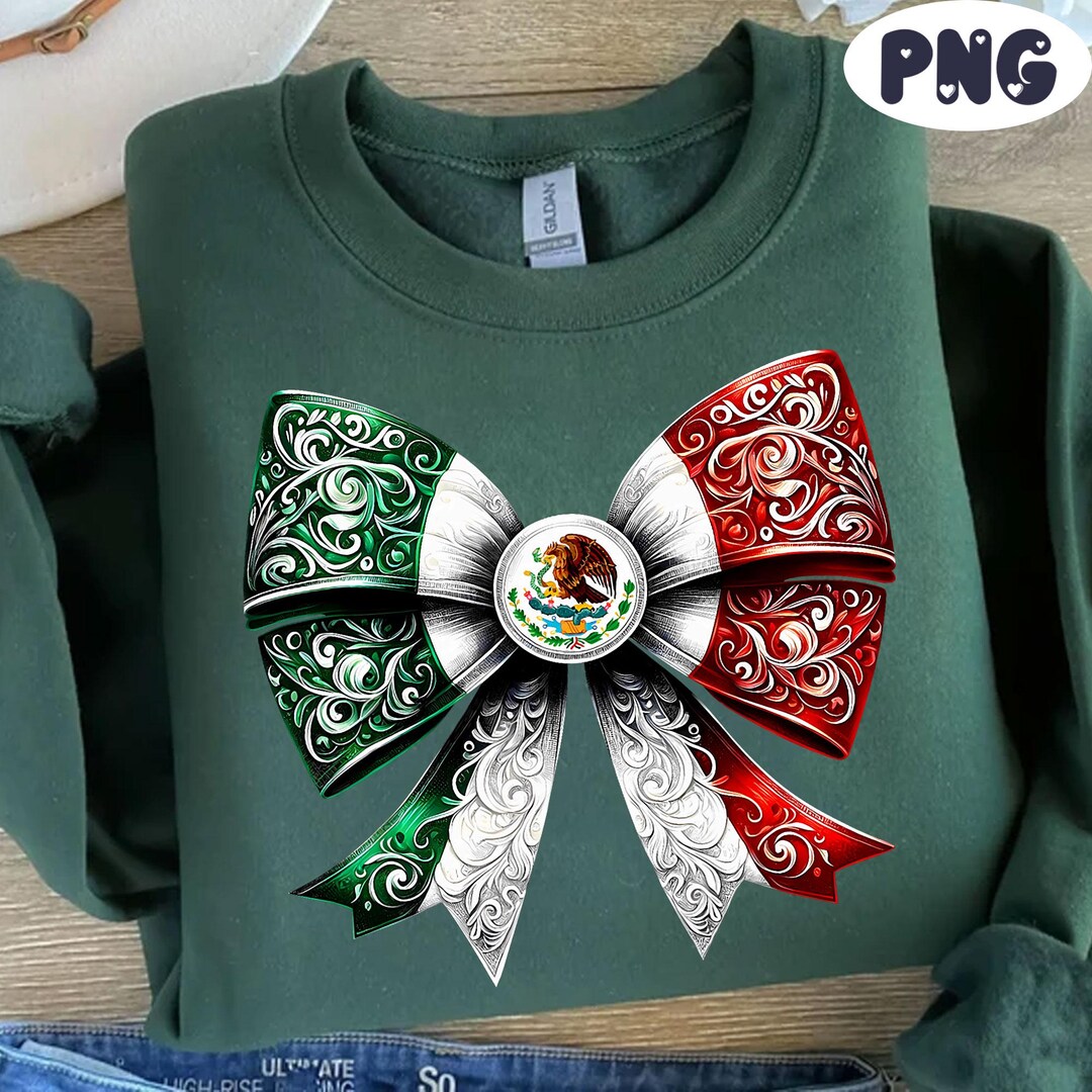 Coquette Ribbon Bow Mexican Flag Festive Latino Pride Coquette Ribbon ...