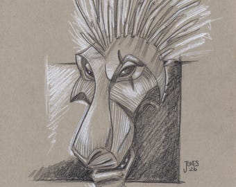 Print - Scar Mask from Lion King Musical