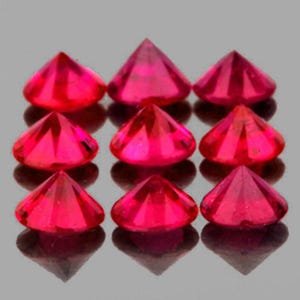 5 mm 9 pcs Round Diamond Cut AAA Fire Natura Red Ruby