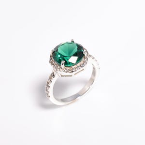 Solid 925 Sterling Silver Ring, Green Chrome Diopside Ring, Woman's Gemstone Statement Ring, Wedding Gift, Ring For Bride Handmade Jewelry