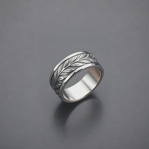 925 Sterling Silber Blattring: Handgefertigter, von der Natur inspirierter Schmuck
