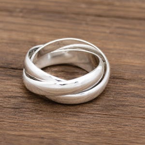 925 Sterling Silver 3 Rolling Ring: Handmade Statement Jewelry For her