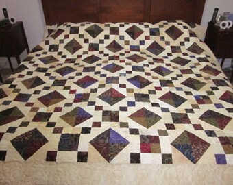 Handmade Bed Sized Quilt 94" x94"