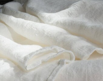 ECO FRIENDLY Natural burlap linen fabric washed --Linen--White