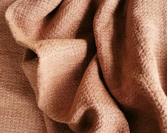 Rustic Linen color fabric--- Rust color-- fine textile structure--apparel--soft