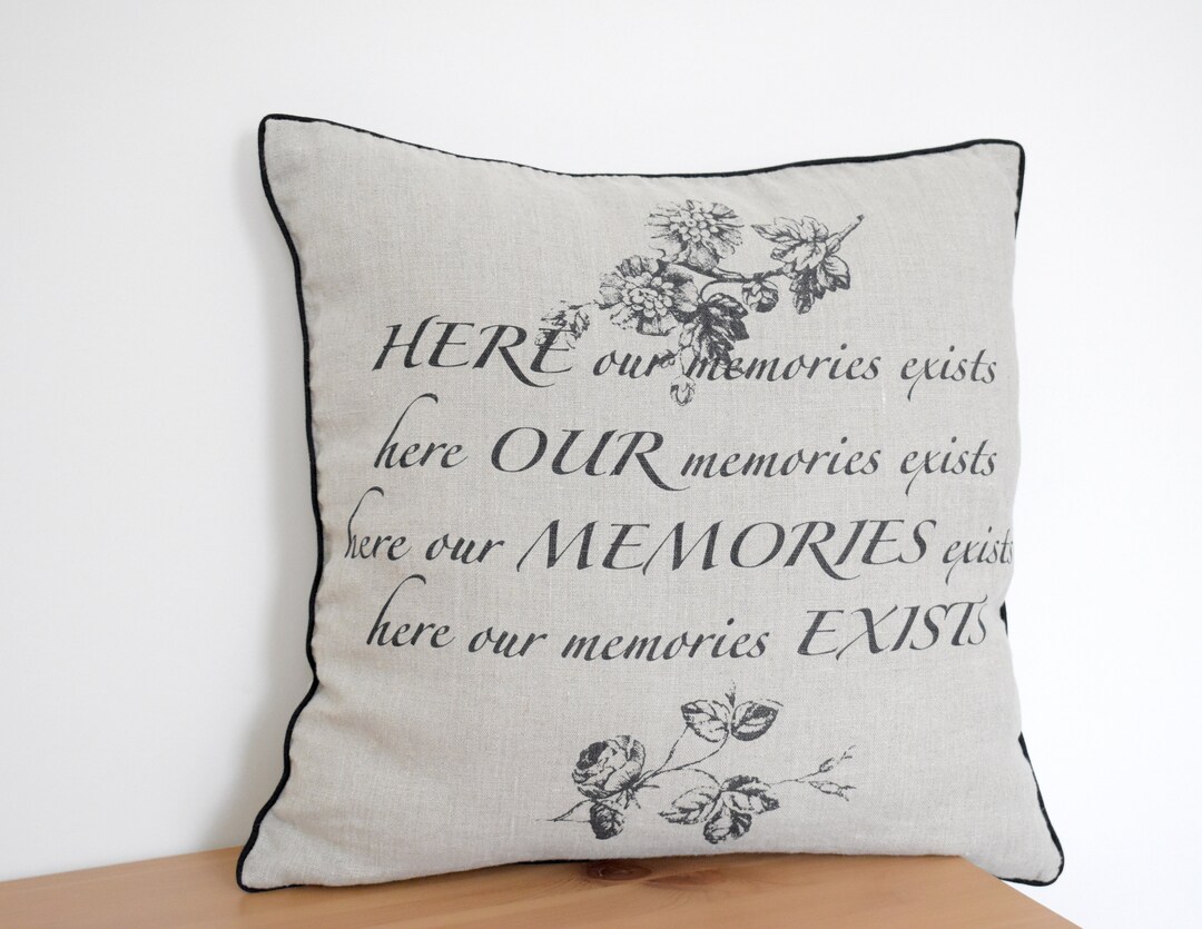 Rustic Linen Pillow Cases Natural Fabric Pillow Cover Gray With Black