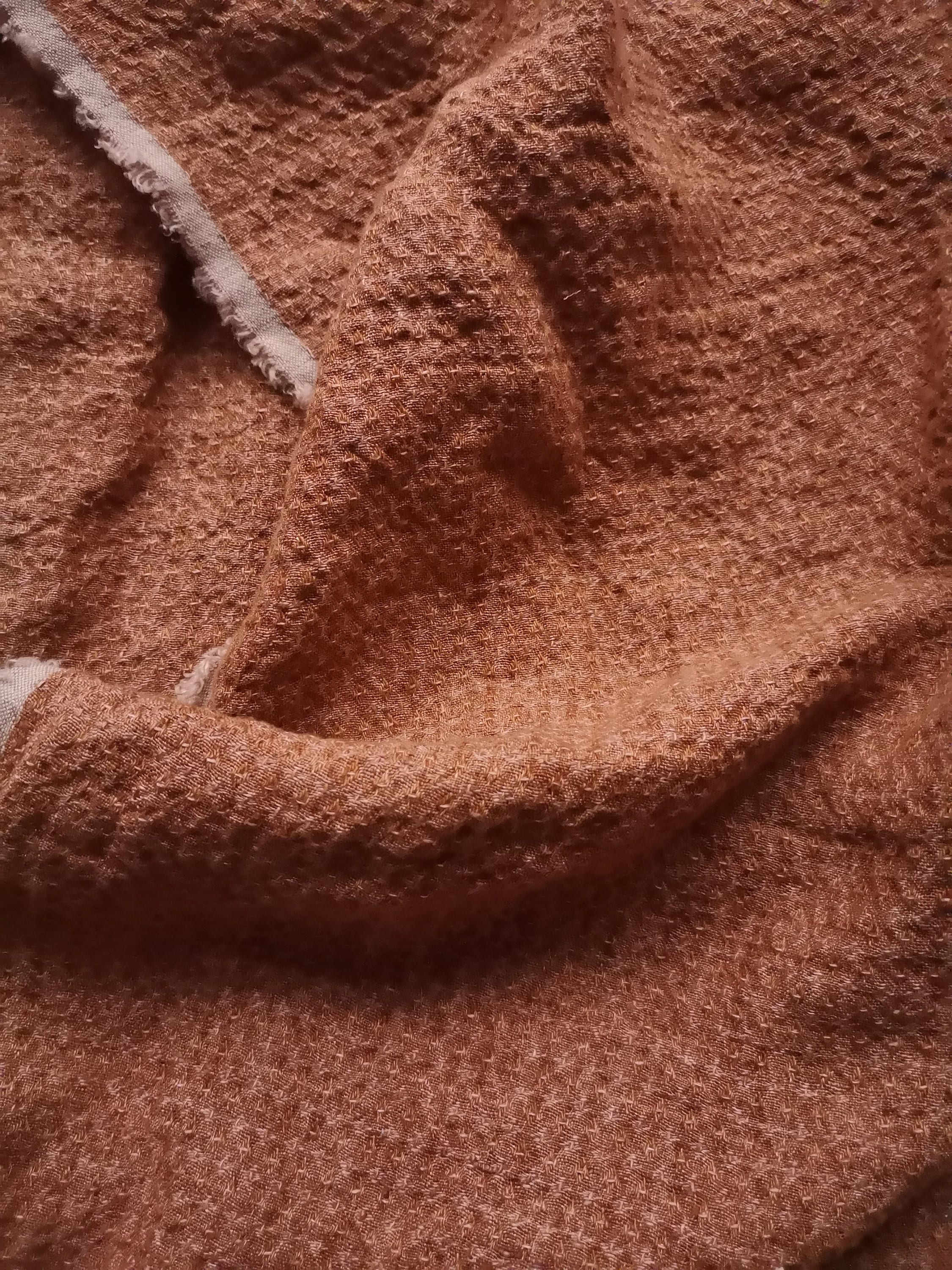 Rust Linen color fabric Rust color fine textile Etsy