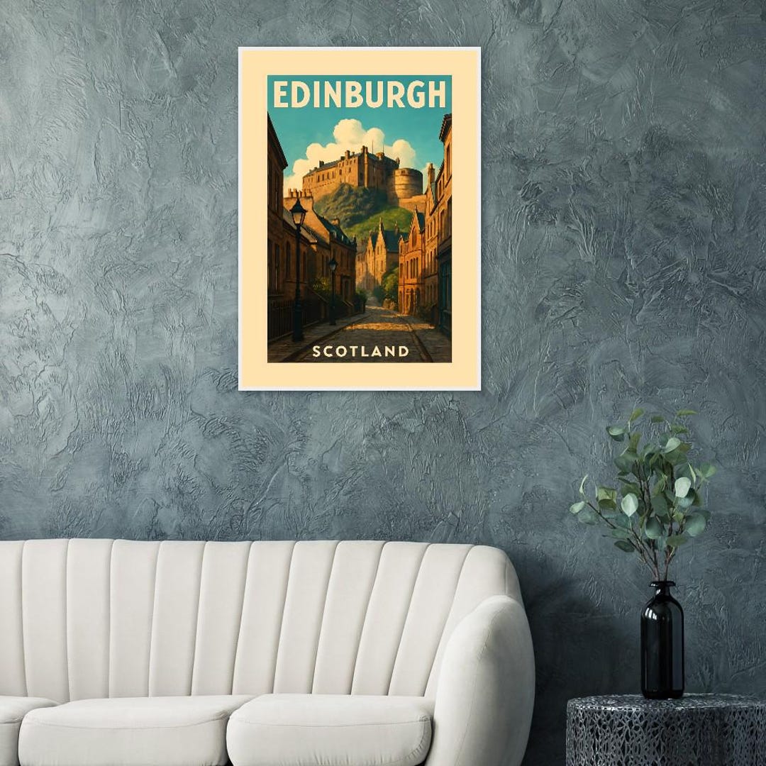 Edinburgh Scotland Vintage Travel Poster (framed) – Historic Castle ...