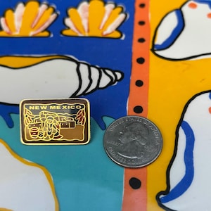 Vintage New Mexico Enamel pin, travel, state, USA