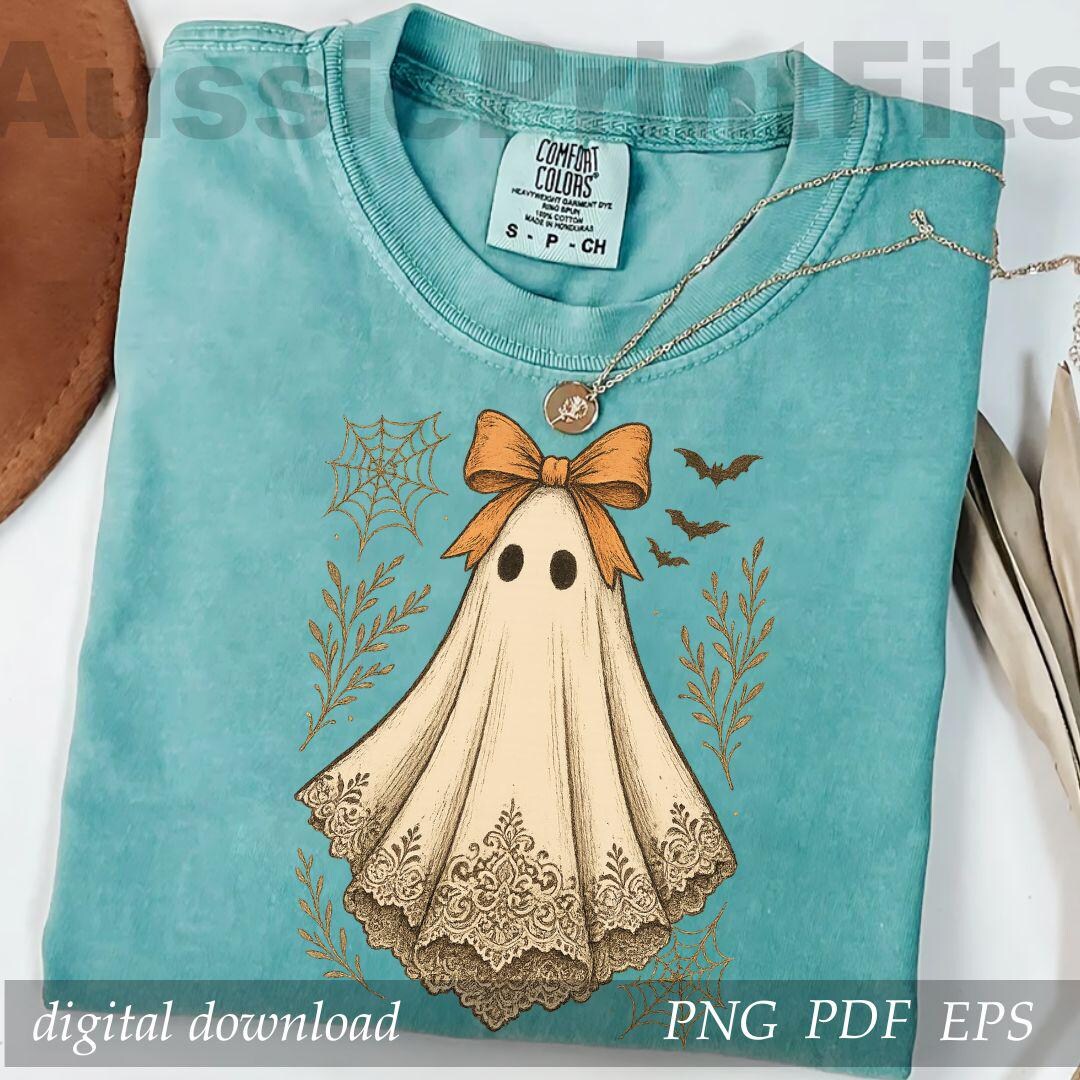 Boo in Boojee Ghost Png, Lace Bow Halloween Sublimation Design, Cute ...