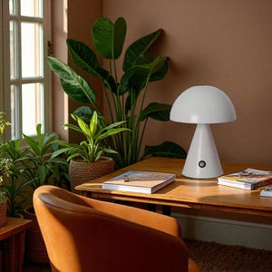 Moderne Pilz-Tischlampe - minimalistische LED-Tischleuchte für Schlafzimmer, Büro oder Wohnzimmerdekor | Soft Glow Ästhetische Beleuchtung