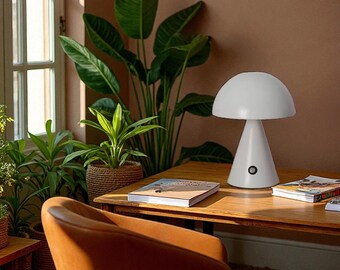 Modern Mushroom Table Lamp – Minimalist LED Desk Light for Bedroom, Office or Living Room Decor | Soft Glow Aesthetic Lighting