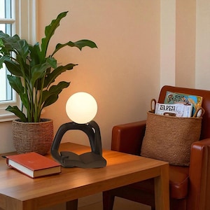 Reading Figure Table Lamp – Minimalist Sculptural Light for Bedroom, Office or Desk – Unique Bedside Lamp Gift Idea
