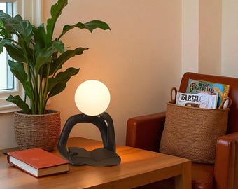 Reading Figure Table Lamp – Minimalist Sculptural Light for Bedroom, Office or Desk – Unique Bedside Lamp Gift Idea