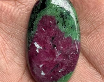 Handmade Ruby Zoisite Cabochon, Loose Gemstone (48X28 mm, 120 Ct.)