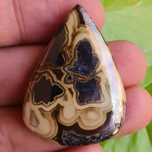 Cabujón de piedra preciosa de concha de schalenblenda AAA para joyería (42 x 31 mm)