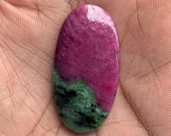 Handmade Ruby Zoisite Cabochon, 67 Ct Gemstone, Jewelry Making (42X22 mm)