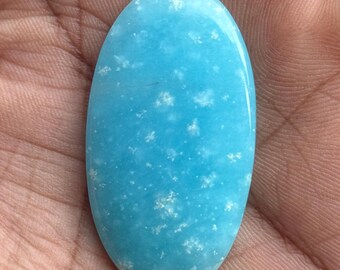 Blue Hemimorphite Cabochon, Artisan Jewelry Making (45X23X5 mm, 48 Ct)