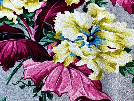 Spectrum Hawaiiana 1940's Tropical Floral Barkcloth Vintage Fabric Yardage 6YDS Avail.