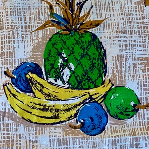 Island FRUIT Stand Lychee 40&#39;s Hawaiian Kitchen Curtain Fabric Vintage Yardage 5YDS Avail.