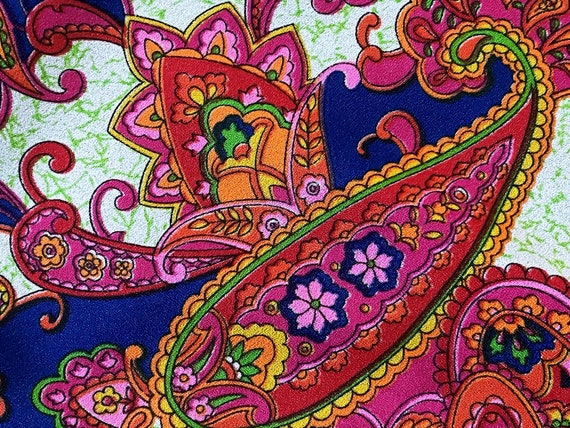 60's Peter Max & Endora on Delics Vintage Fabric PAISLEY POWER