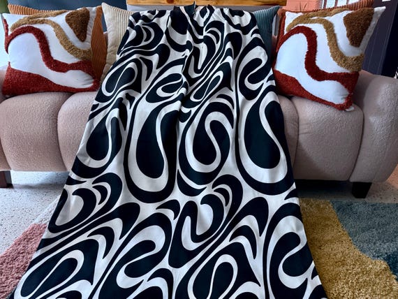 70’s Verner Panton mts Audrey Hepburn’s HAT Barkcloth Era Vintage Fabric Drape Curtain 4 Avail.