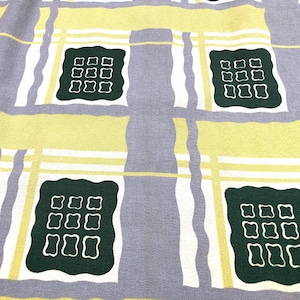 Mid Century 40&#39;s Plaid Barkcloth Vintage Fabric Drape Curtain Danish MOD Vibe 4 Avail.