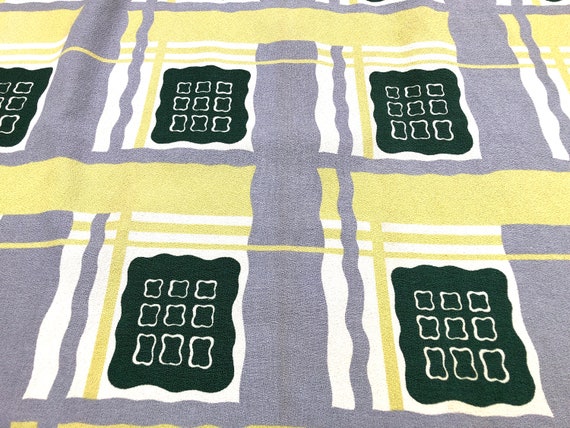 Mid Century 40's Plaid Barkcloth Vintage Fabric Drape Curtain Danish MOD Vibe 4 Avail.