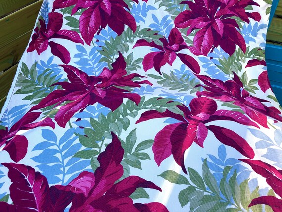 3YDS Explosive Miami Beach Barkcloth Drape Curtain Panel Tropical Draperies 1940 Home Decor Upholstery 2 Avail.