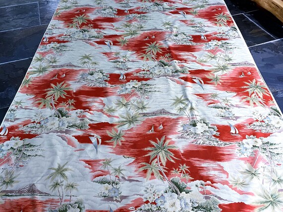 1950's Silkies Hoffman California Hawaiian Barkcloth Era Vintage