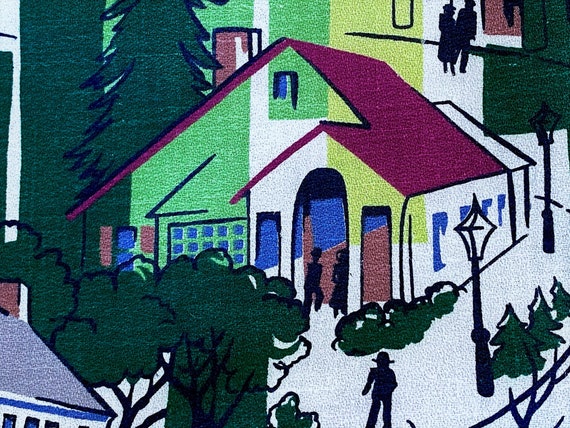 40’s 50’s Stony Brook New York Mid Century Neighborhood Barkcloth Vintage Fabric Upholstery Drapery Pillows 6YDS Avail!
