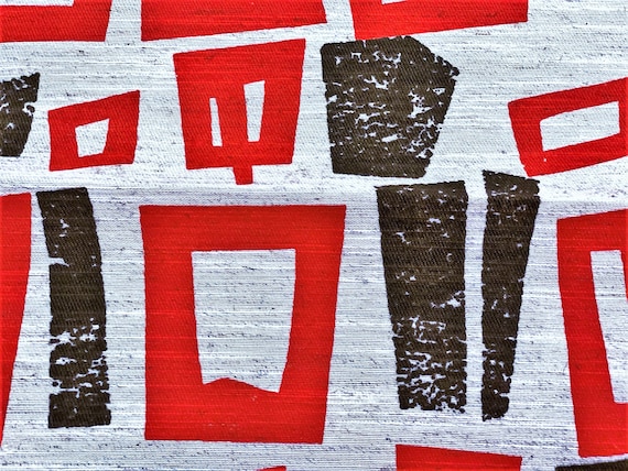 Tiki Bar 50's 60's Atomic Hawaii! Barkcloth Vintage Fabric Yardage Mid Century Eames 50YDS Avail.