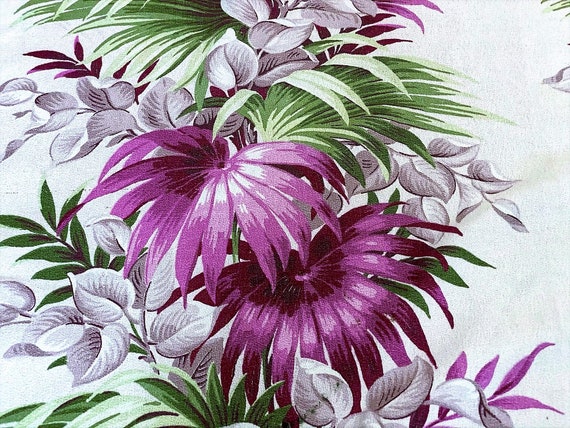 Hollywood Regency Palms Barkcloth Vintage Fabric Original Salesman Sample 1940's RARE Design