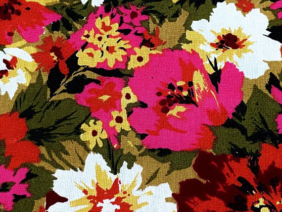 1970's Posh Magazine Floral Vintage Fabric Mid Century Camper Yardage 17YDS Avail.