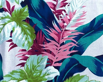 40er Jahre Waikiki Hawaiiana Tropischer Rindenstoff Vintage Stoffvorhang für Home Decor Polster 4 Avail.