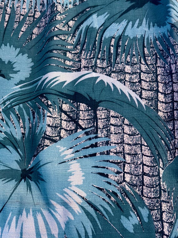 FOUNTAINBLEAU 50's JUNGLE TIME Miami Beach Barkcloth Vintage Fabric Drape Curtain 2 Avail.