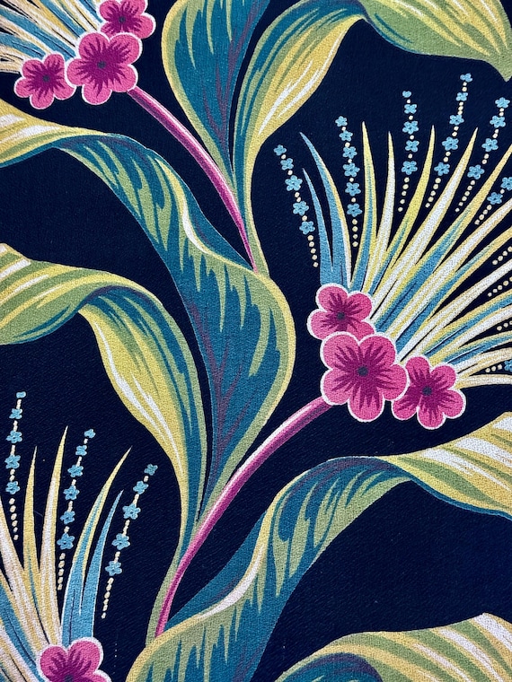 Art Deco 1930’s Miami Beach Incarnated INTOXICATION Barkcloth Vintage Fabric Drape Curtain 6 Avail.