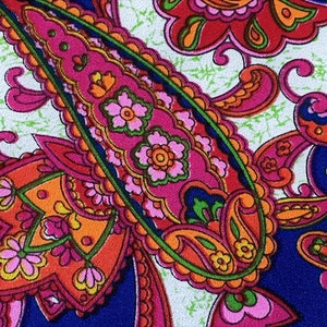 60's Peter Max & Endora on Delics Vintage Fabric PAISLEY POWER Acetate Yardage