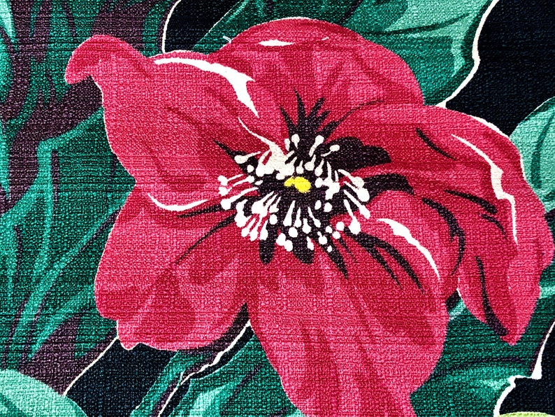 Barkcloth Tropical Christmas Vintage Barkcloth Fabric for the Pillow Makers!