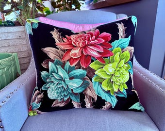 Design Kenya 1930's Art Deco Miami Beach Mid Century Barkcloth Vintage Fabric PILLOW