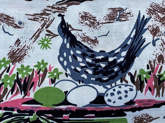 40's 50's Seasons on Martha's Vineyard Vintage Decorator Fabric Unused Yardage 5YDS Avail.