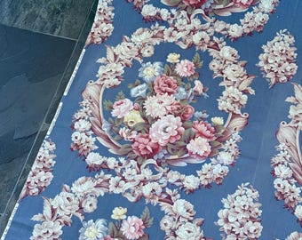 Favolosi bouquet glamour hollywoodiani neoclassici rococò anni '30, tessuto vintage, metraggio 10 iarde disponibili.