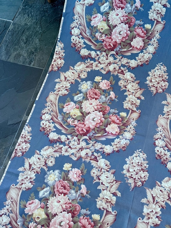 Fabulous 1930’s Neoclassical Rococo Hollywood Glam Bouquets Vintage Fabric Yardage 10YDS Avail.