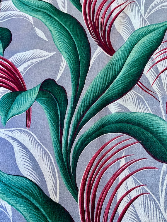 30's SWANK Miami Beach Art Deco Barkcloth Vintage Fabric Yardage 6YDS Avail.