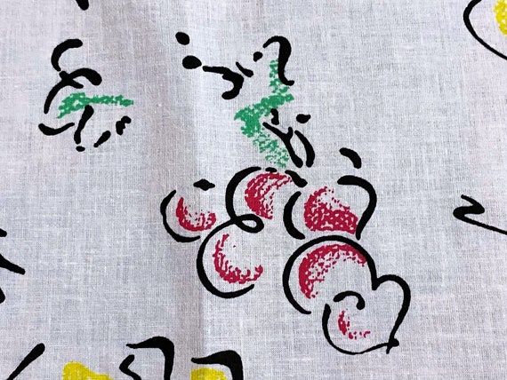 2.8YDS 1980's Fruits & Veggies Calling! Will You Answer? Vintage Fabric Yardage