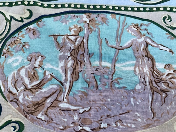 3YDS Romantic 40's Neoclassical Grecian Goddess' Vintage Fabric Yardage 2 Avail.