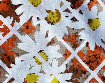70's Trellis of Daisies Vintage Fabric ORANGE CRUSH Danish Scandinavian Yardage 6YDS Avail.