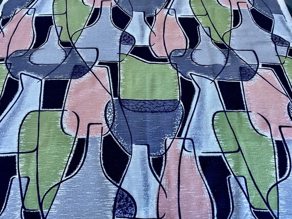 Pastel MOD Zsa Zsa Park Avenue Abstract BOTTLES Vintage Fabric Yardage 3YDS Avail.